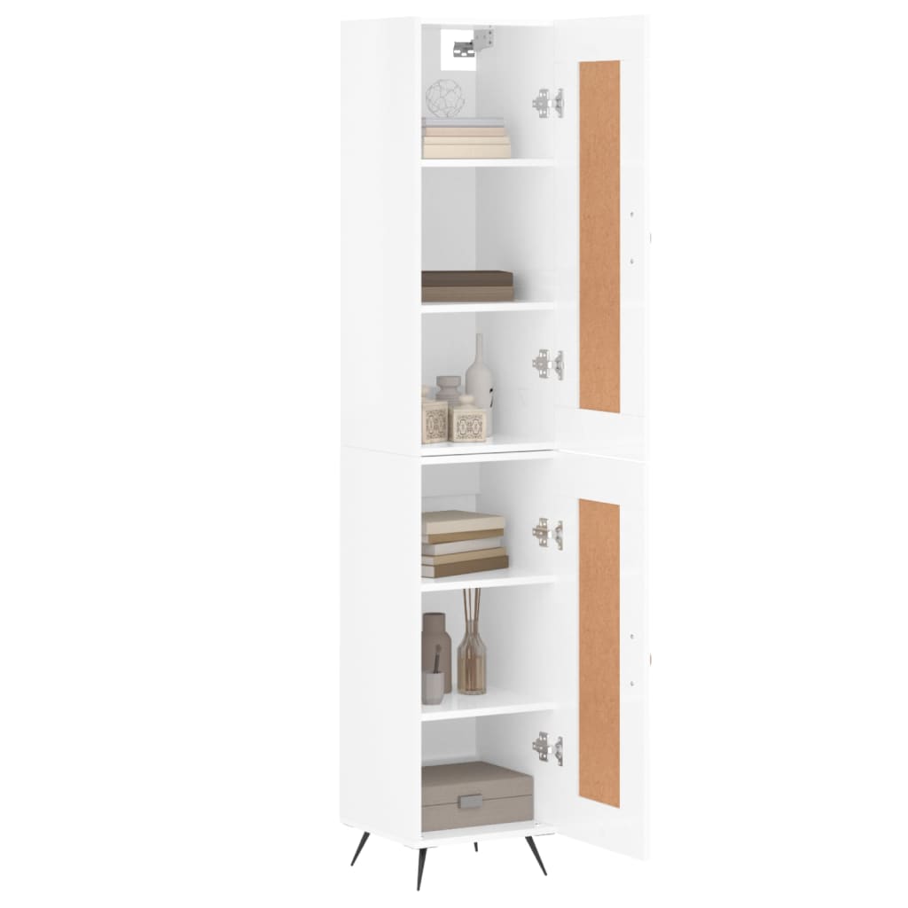 Credenza 34,5x34x180 cm in Legno Multistrato Bianco Lucido 3200427