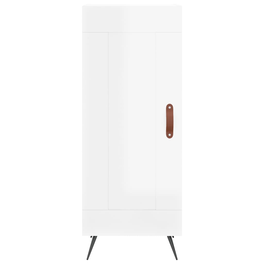 Credenza-Buffet-Armadio da cucina 34,5x34x180 cm in Legno Multistrato Bianco Lucido 677818