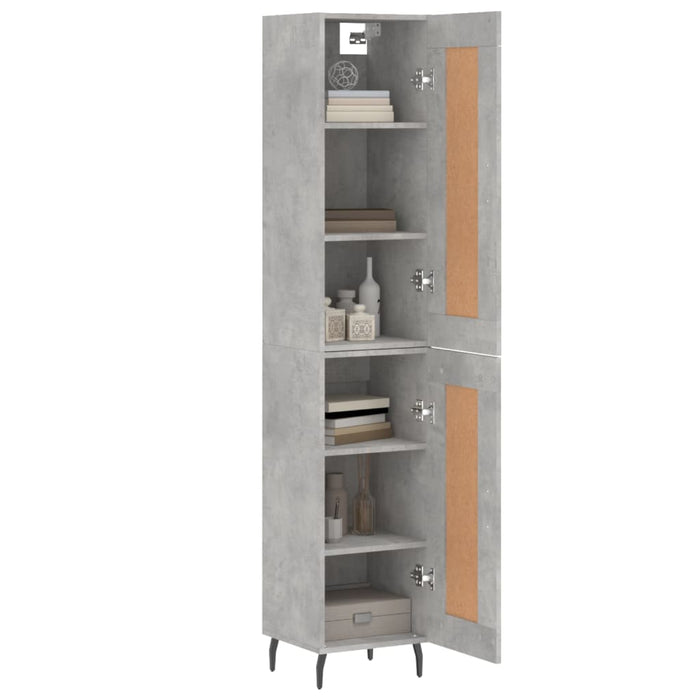 Credenza-Buffet-Armadio da cucina Grigio Cemento 34,5x34x180 cm in Legno Multistrato 882708