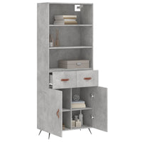 Credenza Grigio Cemento 69,5x34x180 cm in Legno Multistrato 3200493