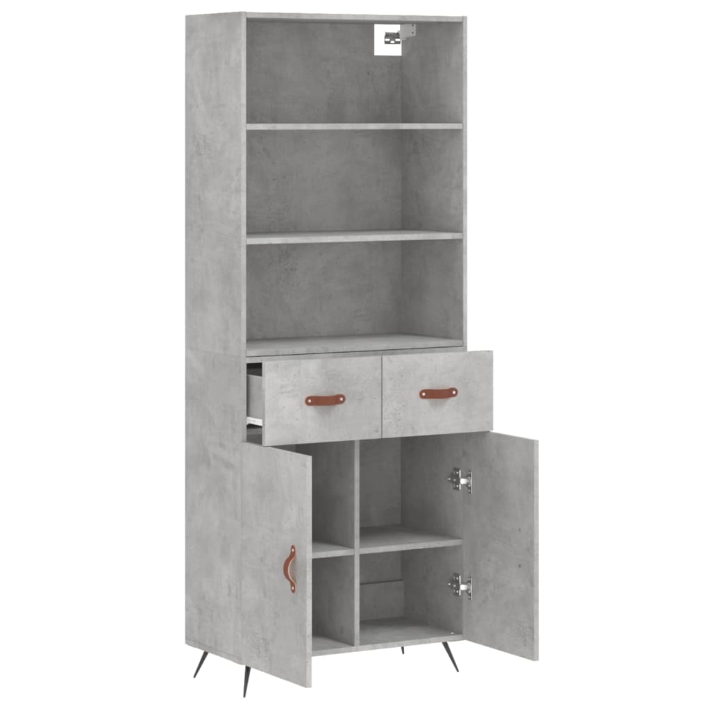 Credenza Grigio Cemento 69,5x34x180 cm in Legno Multistrato 3200493