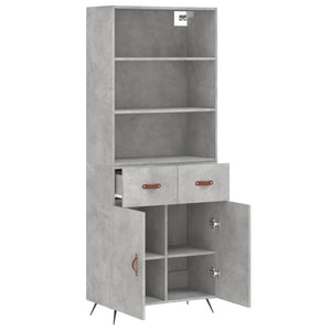 Credenza Grigio Cemento 69,5x34x180 cm in Legno Multistrato 3200493
