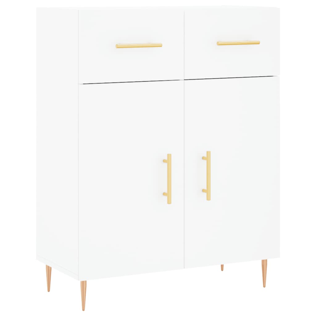 Credenza-Buffet-Armadio da cucina Bianca 69,5x34x180 cm in Legno Multistrato 908989