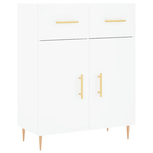 Credenza-Buffet-Armadio da cucina Bianca 69,5x34x180 cm in Legno Multistrato 908989