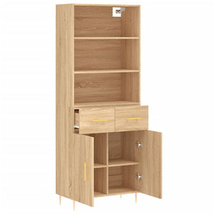 Credenza cassettiera mobile contenitore organizer cucina soggiorno salotto alto sonoma 695 x 34 x 180 cm legno ingegnerizzato marrone 02_0034177