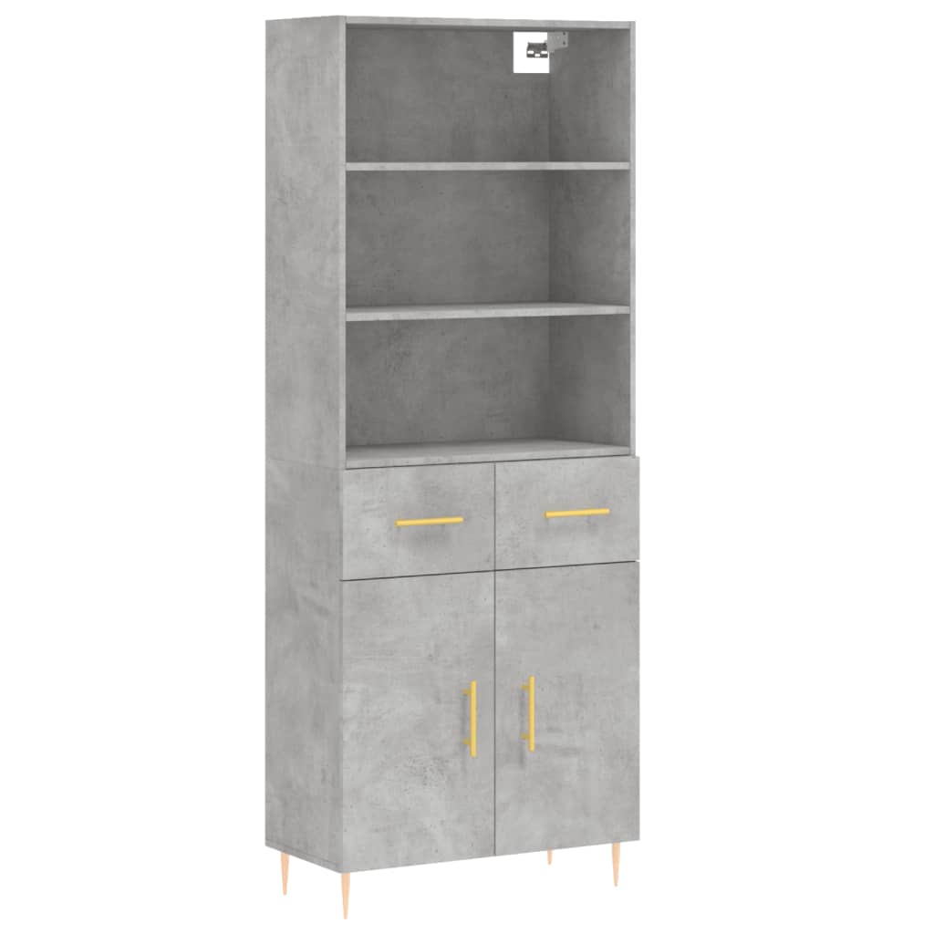 Credenza cassettiera mobile contenitore organizer cucina soggiorno salotto alto 695 x 34 x 180 cm legno ingegnerizzato grigio 02_0034606