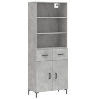 Credenza Grigio Cemento 69,5x34x180 cm in Legno Multistrato 3200517