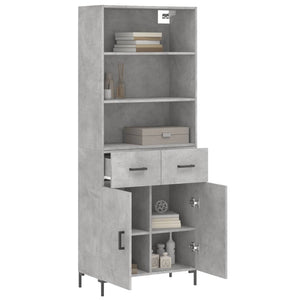 Credenza Grigio Cemento 69,5x34x180 cm in Legno Multistrato 3200517