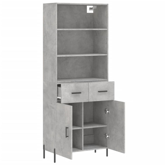 Credenza cassettiera mobile contenitore organizer cucina soggiorno salotto alto 695 x 34 x 180 cm legno ingegnerizzato grigio 02_0034485
