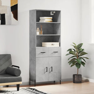 Credenza Grigio Cemento 69,5x34x180 cm in Legno Multistrato 3200525