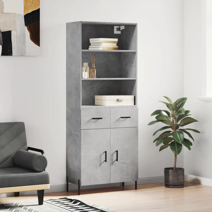 Credenza Grigio Cemento 69,5x34x180 cm in Legno Multistrato 3200525