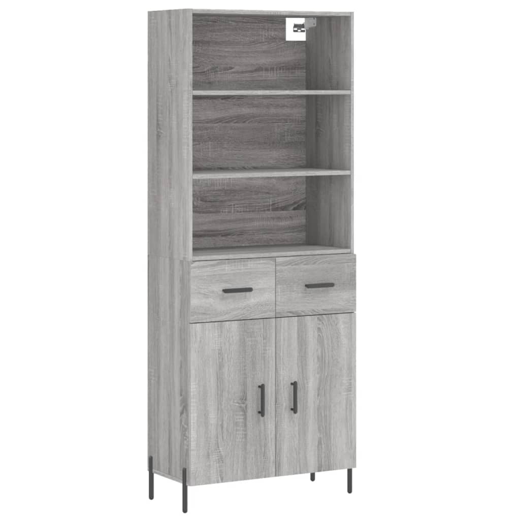 Credenza Grigio Sonoma 69,5x34x180 cm in Legno Multistrato 3200527