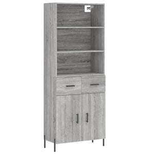 Credenza Grigio Sonoma 69,5x34x180 cm in Legno Multistrato 3200527