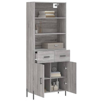 Credenza Grigio Sonoma 69,5x34x180 cm in Legno Multistrato 3200527