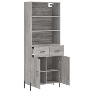 Credenza Grigio Sonoma 69,5x34x180 cm in Legno Multistrato 3200527