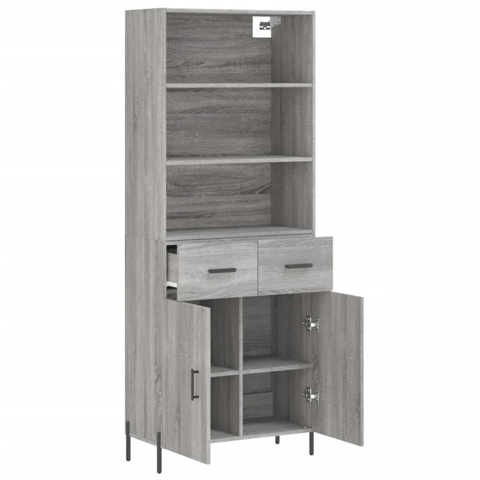 Credenza Grigio Sonoma 69,5x34x180 cm in Legno Multistrato 3200527