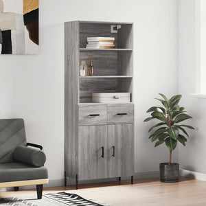 Credenza Grigio Sonoma 69,5x34x180 cm in Legno Multistrato 3200527