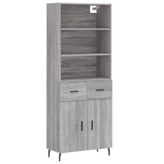 Credenza Grigio Sonoma 69,5x34x180 cm in Legno Multistratocod mxl 78238