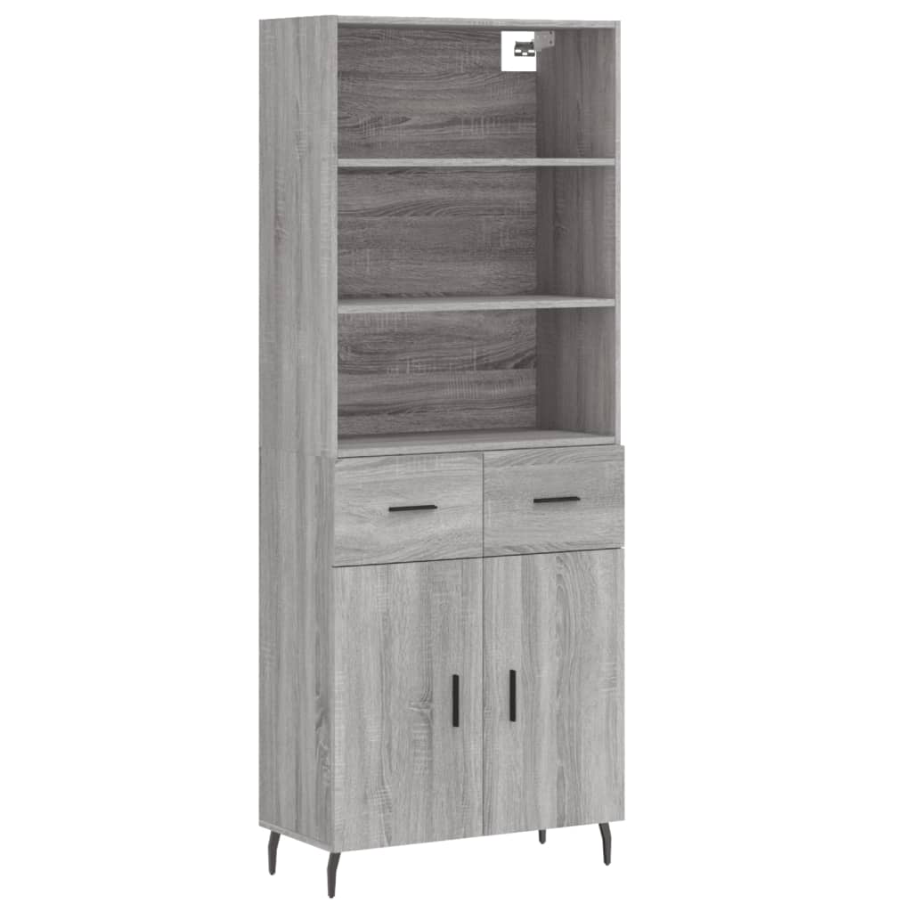 Credenza Grigio Sonoma 69,5x34x180 cm in Legno Multistrato 3200535