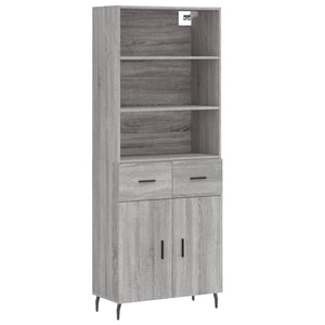 Credenza Grigio Sonoma 69,5x34x180 cm in Legno Multistrato 3200535