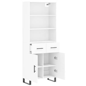 Credenza cassettiera mobile contenitore organizer cucina soggiorno salotto alto 695 x 34 x 180 cm legno ingegnerizzato bianco 02_0032664