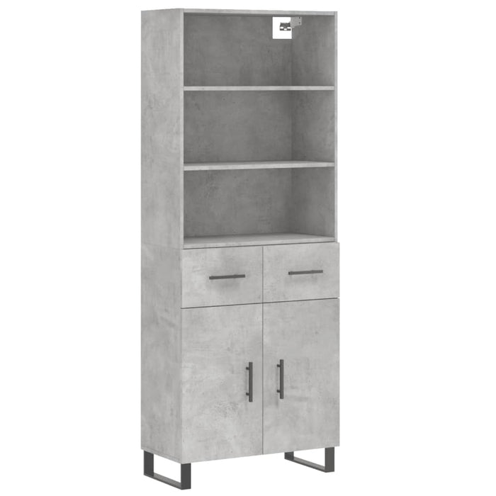 Credenza Grigio Cemento 69,5x34x180 cm in Legno Multistrato 3200541
