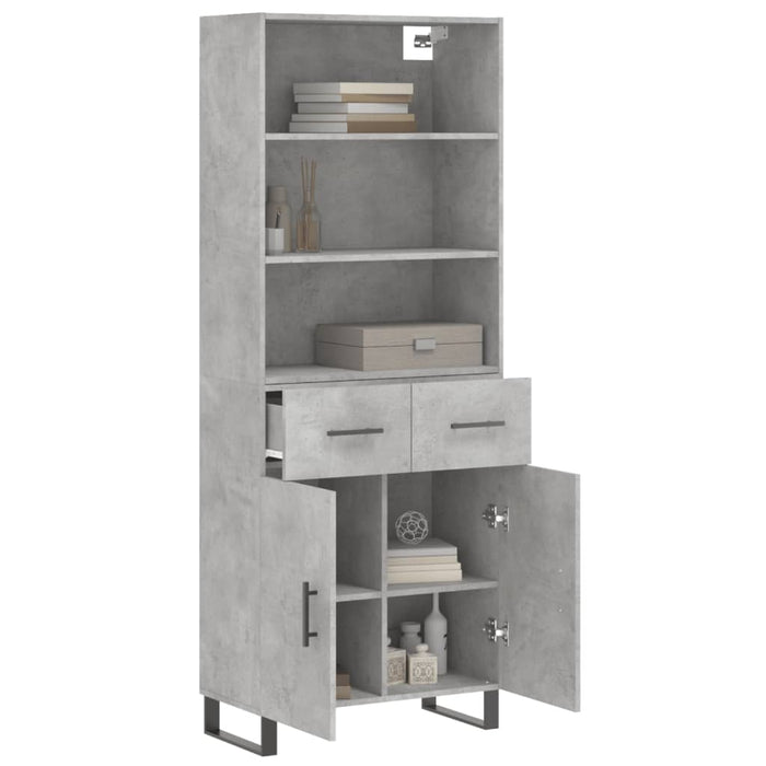 Credenza Grigio Cemento 69,5x34x180 cm in Legno Multistrato 3200541
