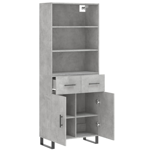 Credenza cassettiera mobile contenitore organizer cucina soggiorno salotto alto 695 x 34 x 180 cm legno ingegnerizzato grigio 02_0034663