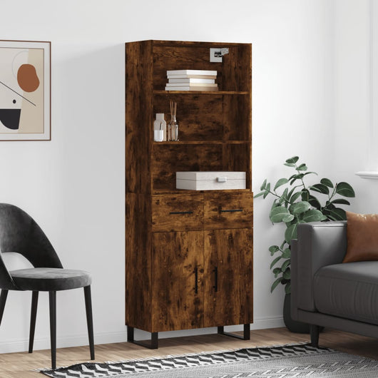 Credenza Rovere Fumo  69,5x34x180 cm in Legno Multistratocod mxl 87817