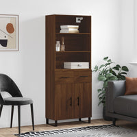 Credenza Rovere Marrone 69,5x34x180 cm in Legno Multistrato 3200544