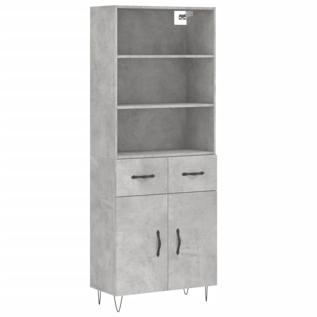 Credenza Grigio Cemento 69,5x34x180 cm in Legno Multistratocod mxl 78212