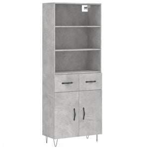 Credenza Grigio Cemento 69,5x34x180 cm in Legno Multistratocod mxl 78212