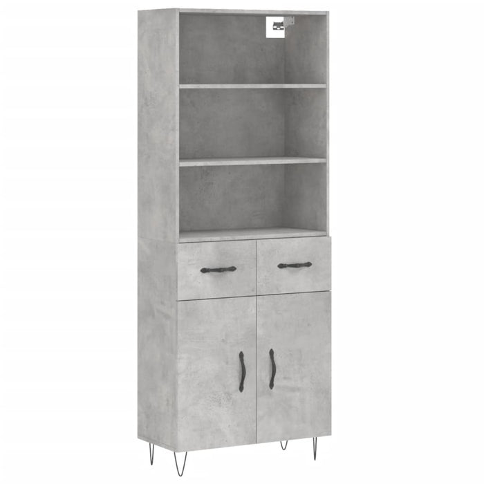 Credenza Grigio Cemento 69,5x34x180 cm in Legno Multistratocod mxl 78212