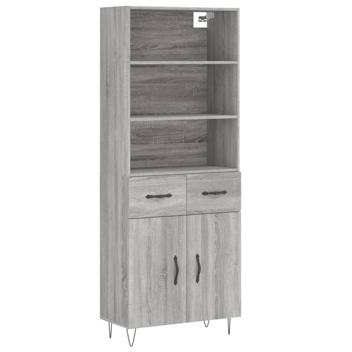 Credenza Grigio Sonoma 69,5x34x180 cm in Legno Multistrato 3200551