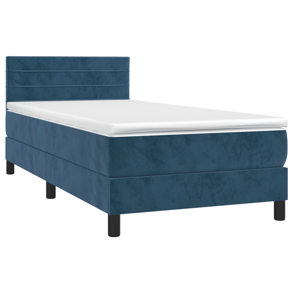 Giroletto a Molle con Materasso Blu Scuro 100x200 cm in Vellutocod mxl 99639