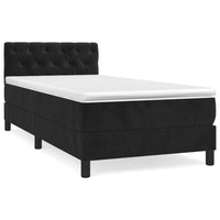 Giroletto a Molle con Materasso Nero 80x200 cm in Velluto 3141451