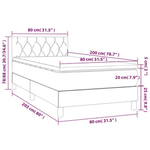 Giroletto a Molle con Materasso Verde Scuro 80x200 cm Velluto 3141452