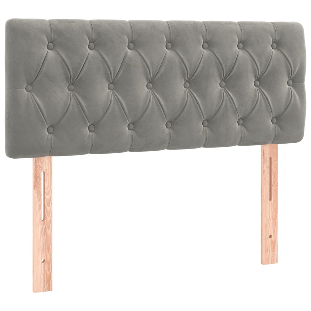 Giroletto a Molle con Materasso Grigio Chiaro 90x200 cm Velluto 3141461