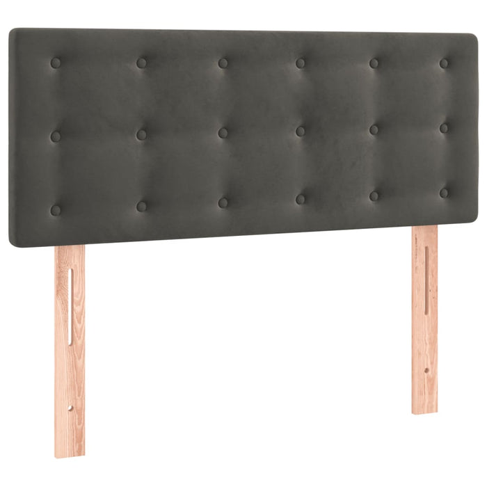 Giroletto a Molle con Materasso-Struttura Letto Grigio Scuro 90x200 cm Velluto 682373