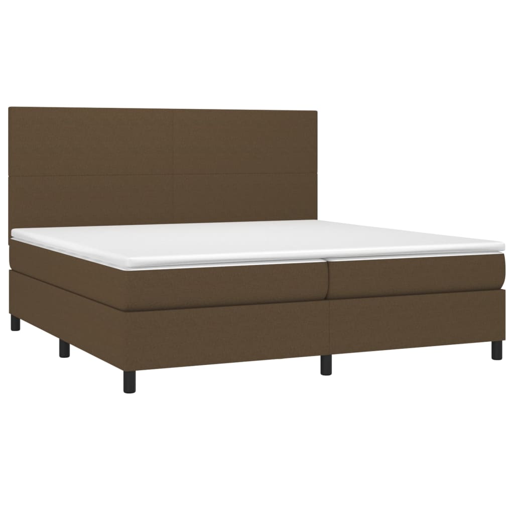 Giroletto a Molle con Materasso Marrone Scuro 200x200cm Tessuto cod mxl 54830