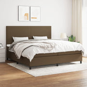 Giroletto a Molle con Materasso Marrone Scuro 200x200cm Tessuto cod mxl 54830