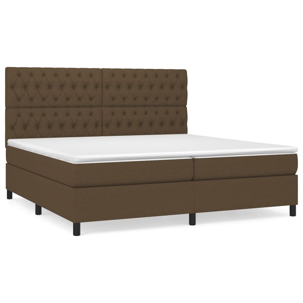 Giroletto a Molle con Materasso Marrone Scuro 200x200cm Tessuto cod mxl 57014