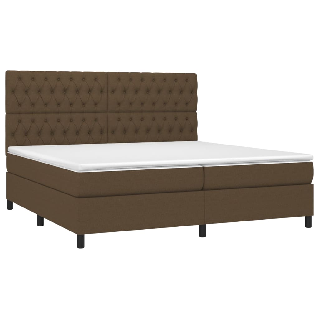 Giroletto a Molle con Materasso Marrone Scuro 200x200cm Tessuto cod mxl 57014