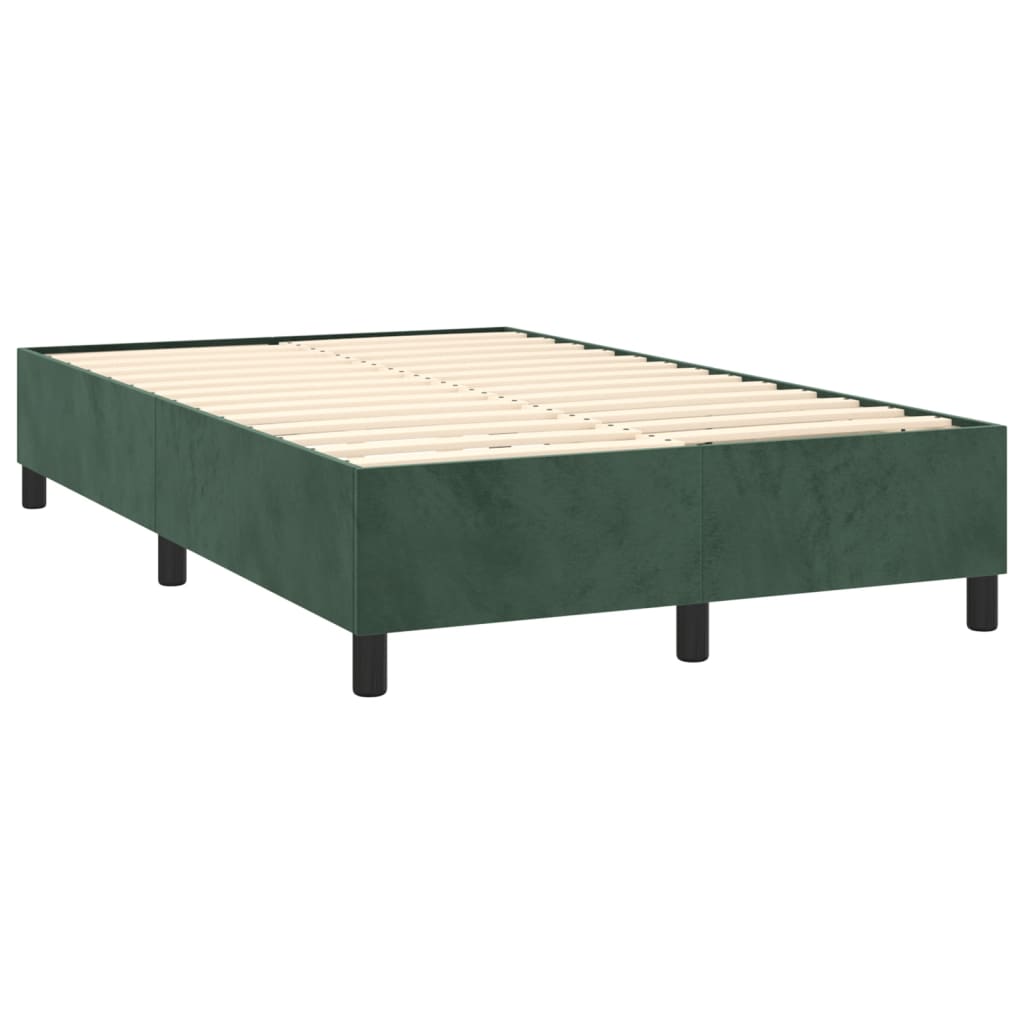 Giroletto a Molle con Materasso Verde Scuro 120x200 cm Velluto 3143016