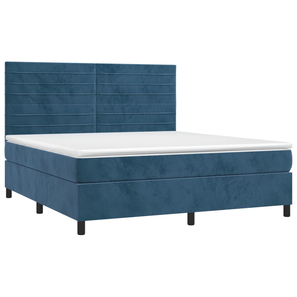 Giroletto a Molle con Materasso Blu Scuro 160x200 cm in Vellutocod mxl 123764