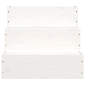 Scala per Animali Bianca 40x37,5x35cm in Legno Massello di Pino cod mxl 46057