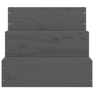 Scala per Animali Grigia 40x37,5x35cm in Legno Massello di Pino cod mxl 51321