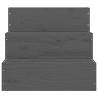 Scala per Animali Grigia 40x37,5x35cm in Legno Massello di Pino 822463