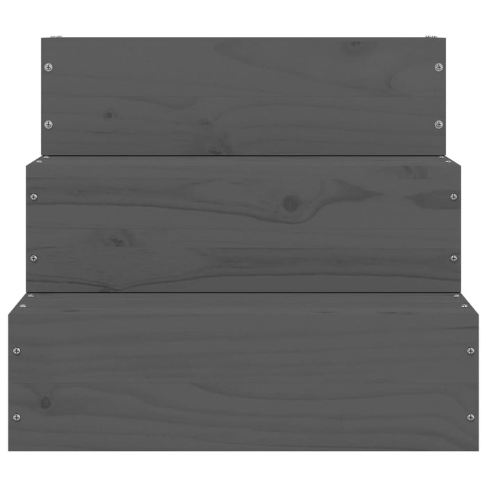 Scala per Animali Grigia 40x37,5x35cm in Legno Massello di Pino 822463