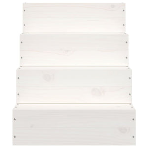 Scala per Animali Bianca 40x49x47 cm in Legno Massello di Pino 822467